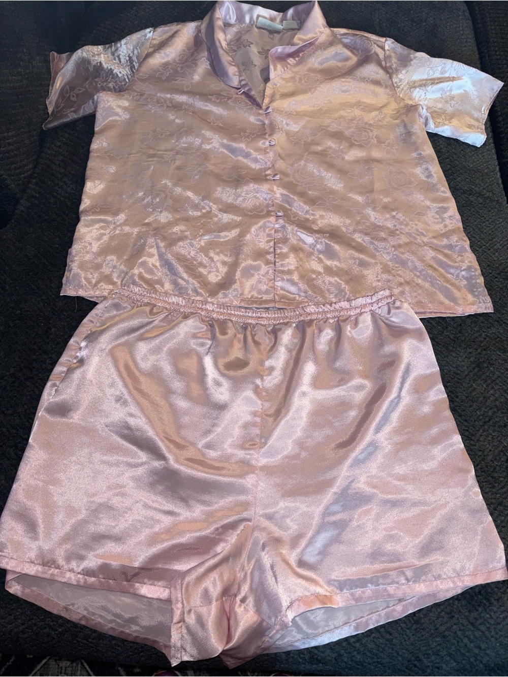 Jacklyn Smith Satin Floral Pajama Set – Large